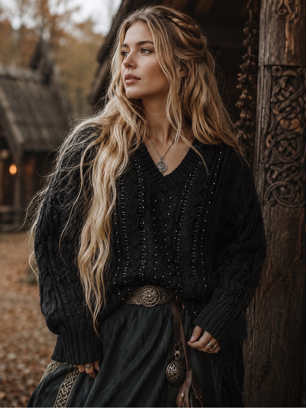 Boho, Viking, Western Inspired Beaded Sweater